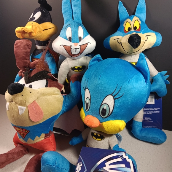 Looney Tunes Cartoon Set of 5 Super Hero Costume Batman Bugs Plush Toy 8-10” New - Picture 2 of 8